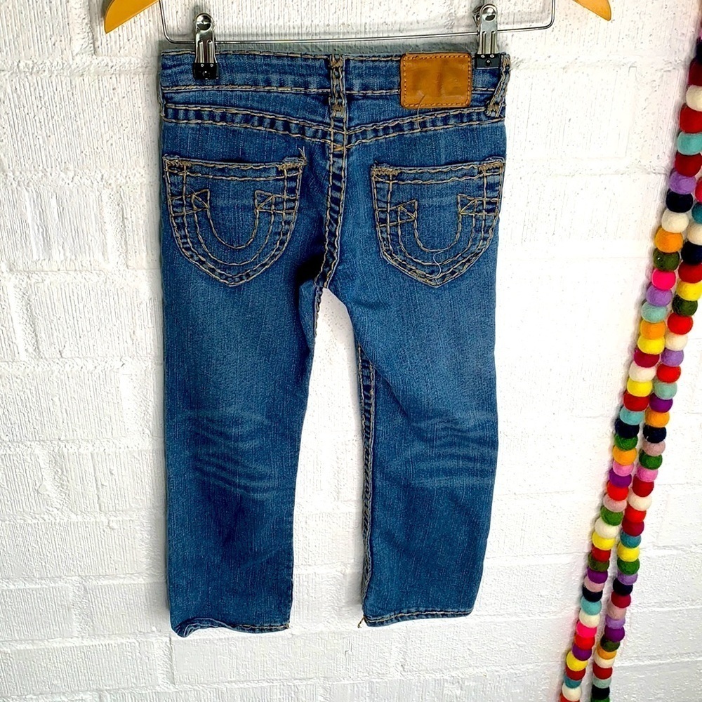True Religion Boot Cut Denim Horseshoe Weaved Kids Jeans sz 6
